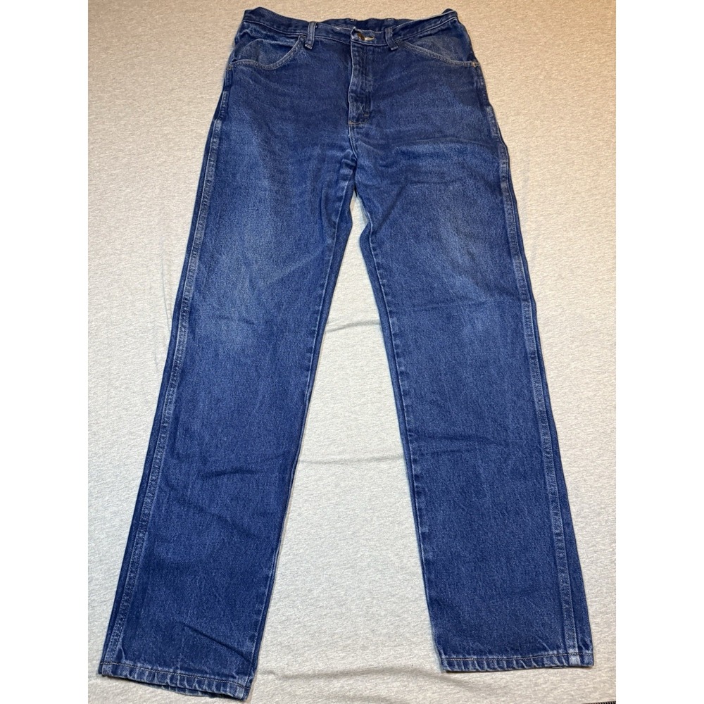 Rustler Jeans Men's 34x34 Straight Dark Wash Regular Fit Rancher Denim Jeans